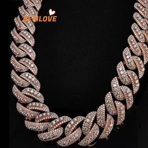 Collar de Cadena Cubana de Oro Sólido de 18K con Diamantes para Hombre, Joyería Hip Hop Brillante para Regalo y Fiestas, Marca GEMLOVE - Product Image 6