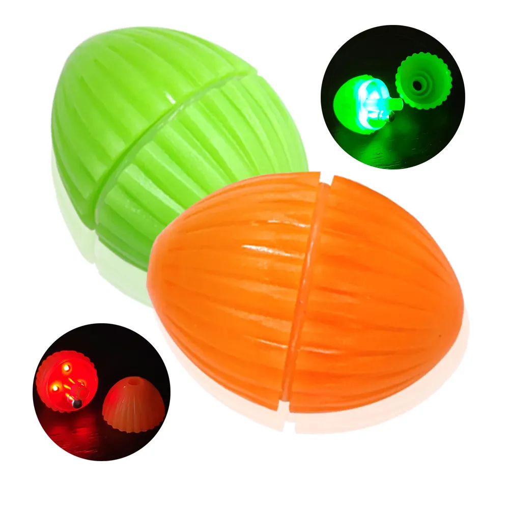 NEW Battery Powered LED Luminous Night Glow Oval Ball Slip Bobber Float for Night Fishing