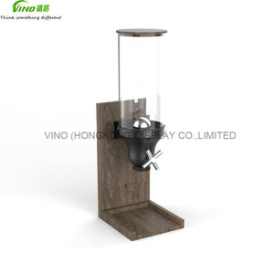 Distributeur de céréales de comptoir en bois de noyer noir avec couvercle en bois distributeur de céréales distributeur personnalisé - Product Image 3