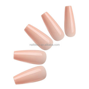 Faux ongles en forme de cercueil moyen, pression sur les ongles, couverture complète de haute qualité, <span class=keywords><strong>capsule</strong></span> pour ongles, gel x, pointes colorées, Look d'automne quotidien - Product Image 5