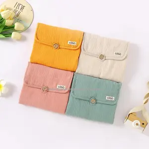 Foldable Organic Natural Cotton Baby Portable Diaper Changing Mat 70x46cm Organic Pad for Baby Shower Gift