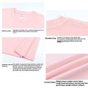 เสื้อยืดผู้ชายผ้าฝ้ายหนา 250 กรัม พิมพ์ลายแบรนด์ สีพื้น แฟชั่นอินเทรนด์ แขนสั้น ทรงหลวม ใส่สบาย สำหรับฤดูร้อน - Product Image 3