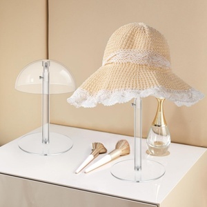 Présentoir à chapeaux en acrylique transparent réglable en hauteur pour casquettes de baseball, perruques de cowboy et présentoirs de comptoir - Product Image 4