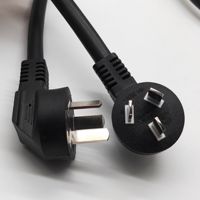 Cordon d'alimentation en Chine prise à 3 broches avec 2/3 prises de courant alternatif conducteur en cuivre torsadé nu longueur 3M/5M courants nominaux 6A/10A/13A