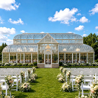 Serre de jardin moderne sur mesure BLVE, grande serre en verre blanc, serre en acier galvanisé, serre de mariage