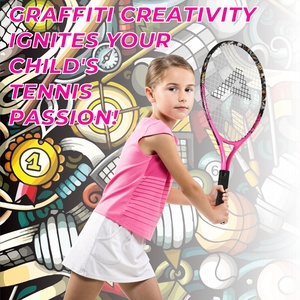 AMA Sport-Raquette de tennis rose d'usine pour enfants de 2 à 10 ans avec housse pour débutant - Product Image 3