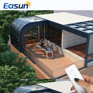 Grande véranda solaire chinoise moderne préfabriquée en aluminium et verre, toutes saisons, double vitrage trempé, faible émissivité, personnalisable - Product Image 1