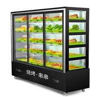 Vitrine Réfrigérée Haute Efficacité en Acier Inoxydable pour Brochettes de Malatang et Plats Chauds, Idéale pour les Traiteurs