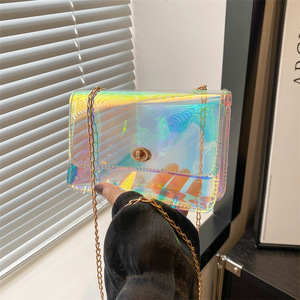 Fashionable Waterproof <strong>Shoulder</strong> <strong>Mobile</strong> <strong>Phone</strong> Messenger <strong>Bag</strong> Colorful Square PU Zipper Closure Polyester Lining Letter Coin Purse - Product Image 4