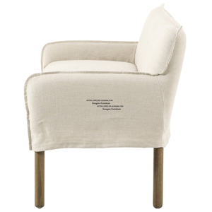 Sillas de Comedor Dobles de Tela de Lino Beige Estilo Campestre del Norte de Europa y América, Muebles Desmontables y Lavables - Product Image 4