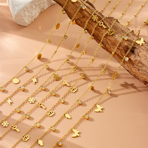 Gold Plated Stainless Steel Butterfly Pendant Necklace <b>Bracelet</b> <b>Set</b> Women's Jewelry Gift Fashion Accessory - Product Image 3