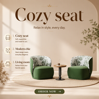 Fauteuil vintage de style français du milieu du siècle, design sans accoudoirs, revêtement en tissu, coussin en mousse haute densité et résiliente, pour salon