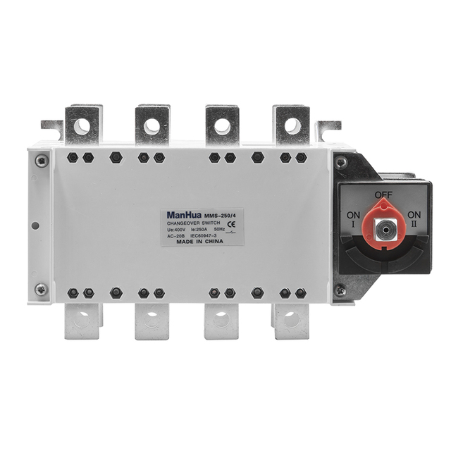 Manhua MMS-250 4 Poles 250A 220V 690V Manual Change Over Switches CE Certified