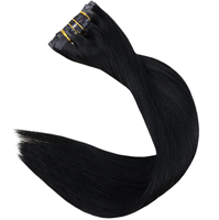 Extensions de cheveux humains Remy vierges originales de haute qualité à clipser, 22, 26, 28 pouces, invisibles, double épaisseur