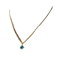 Collier en acier titane avec pendentif rond œil de démon rétro à la mode française INS, chaîne torsadée tendance