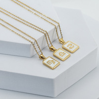 12 Colliers Simple Titane Acier 18K En Acier Inoxydable Shell Zircon Pierre Principale Cadeau Bijoux Europe États-Unis