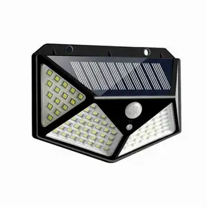 高品质户外太阳能庭院灯100发光二极管防水运动传感器太阳能壁灯
