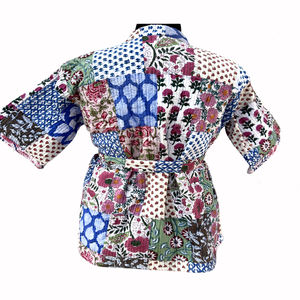 2026 Indian Handmade Women's Printed Breathable Reversible <b>Quilted</b> Fleece <b>Jacket</b> with Button Closure Short Winter Coat - Product Image 5