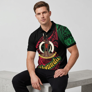 Haut d'été personnalisé avec fermeture éclair, motif totem polynésien Fidji, de luxe, décontracté, respirant, haute qualité, avec votre propre logo, pour sublimation - Product Image 4
