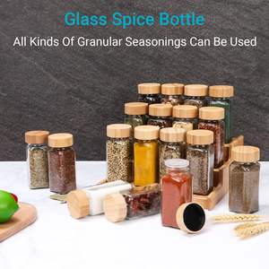 Recipientes para Especias de 4oz/120ml, Tarro Cuadrado para Especias de Cocina con Tapa de Madera y Tapa de Bambú - Product Image 4