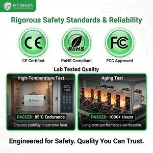 מערכת ניהול סוללות (<span class=keywords><strong>BMS</strong></span>) של ECBMS, 3S 4S <span class=keywords><strong>6S</strong></span> 7S, 12V 24V, LiFePO4 <span class=keywords><strong>Li-ion</strong></span>, 20A 40A, איזון מהיר, חיישן טמפרטורה כפול, לאופניים חשמליים ושימושים נוספים. - Product Image 2