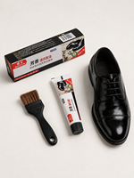 Betún Líquido de Secado Rápido Black Bull con Aroma Dulce, Crema Restauradora de Cuero Anti-Grietas, Protección Regular para Sandalias, Fácil de Usar