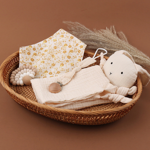 Ventes d'usine cadeau bébé bavoirs/attache-sucette/bébé dentition mousseline coton bébé lapin sécurité couverture accessoires ensemble - Product Image 4