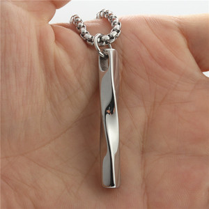 Stainless Steel Spiral Pendant Twisted Design For Men And Women Fashion Necklace 3062 - Product Image 3