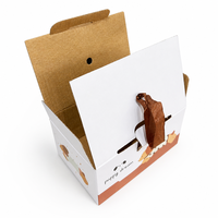 Boîte pliante en carton kraft écologique avec logo personnalisé, poignée en ruban portable, boîte d'emballage pour tasse en céramique, emballage cadeau