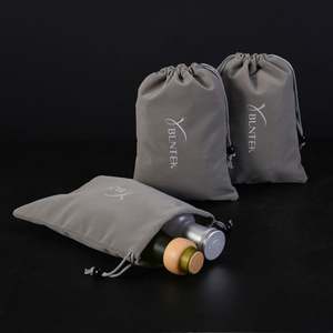 Pochette à cordon en velours vert clair personnalisée avec logo en relief pour colliers, bagues, lunettes, montres - Taille et couleur personnalisées - Product Image 4