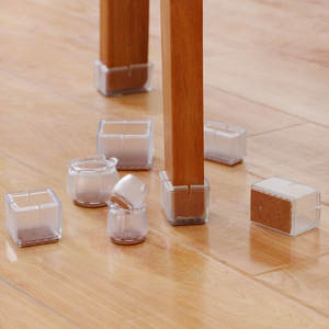 Non-Slip Transparent White Rubber Silicone <b>Chair</b> Table Leg Cover Furniture <b>Floor</b> <b>Protectors</b> <b>Chair</b> Leg Caps - Product Image 1