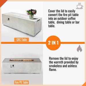 Rectangular Mgo 60cm Propane/Natural Gas <b>Fire</b> <b>Pit</b> <b>Table</b> with 60000 BTU Heating for Outdoor Heating - Product Image 6