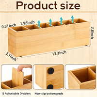 Porte-crayons en bois pour bureau, 6 compartiments, organiseur de bureau pour cosmétiques, pinceaux de maquillage, papeterie