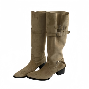 2026 Autumn New Knee Pointed Knight <b>Boots</b> Comfortable Thick Heel High <b>Boots</b> Fashionable All-match Sleeve <b>Boots</b> - Product Image 6