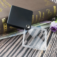 Folding Pocket Acrylic Hand Magnifier with Pull-Out Sleeve 50mm Lens Diameter for Kids or Gift