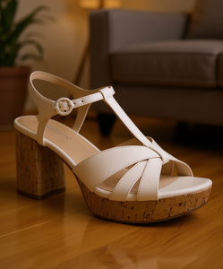 Kenneth Cole Reaction Sandalias de Plataforma Reina para Mujer, Sandalias de Tacón de Corcho con Punta Abierta, Zapatos de Verano de Cuero Sintético - Product Image 2