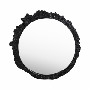 Miroir mural ovale décoratif de grande taille au design sculptural pour chambre à coucher, salon, salle de bain, entrée - Product Image 1