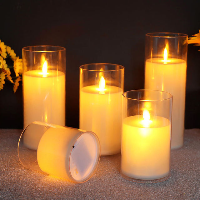 Wholesale Battery Operated Plastic LED Pillar Candles Flameless Remote Control Eco-Friendly Christmas Halloween Diwali Easter