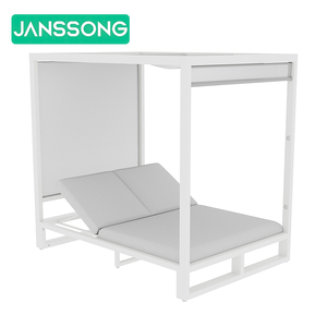 Venta al por mayor popular cama doble sombrilla con marco de aluminio <span class=keywords><strong>tumbonas</strong></span> para modernos salones de patio en el jardín - Product Image 5