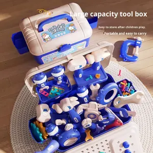 Boîte à outils de jeu de rôle en plastique pour enfants, <span class=keywords><strong>perceuse</strong></span> électrique, tournevis, <span class=keywords><strong>jouet</strong></span> d'assemblage multifonctionnel pour les enfants de 5 à 7 ans - Product Image 4