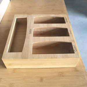 Caja de almacenamiento multiusos de bambú, bolsa para almacenar alimentos, estante de almacenamiento, almacenamiento y organización de bolsas de alimentos para cocina, caja de almacenamiento de bambú. - Product Image 3