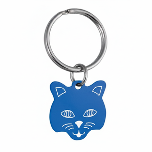 Portachiavi con Ciondolo a Forma di Gatto Blu 23x23 mm Design in Peluche - Product Image 2