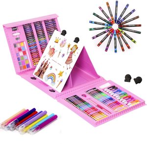 Set da <span class=keywords><strong>208</strong></span> pezzi con cavalletto a tre pieghe con pastelli ad olio, pastelli, matite colorate, pennarelli Art Box per disegnare la colorazione - Product Image 4