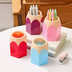 Creative Color-Block <b>Desk</b> Organizer <b>Large</b> Capacity Pen Holder for Student & Office Stationery - Product Image 4