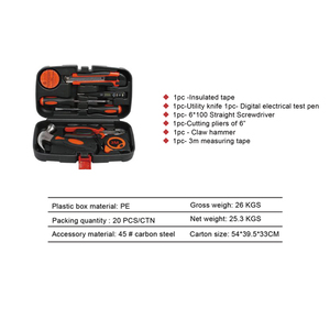 9-Piece Carbon Steel <b>Hand</b> <b>Tool</b> <b>Set</b> with Hard Case-DIY & Automotive Repair <b>Tools</b> 1 Year Warranty - Product Image 3