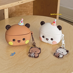 เคสซิลิโคนลายการ์ตูนหมีบ็อบสำหรับ Apple Airpods 4 Pro 2 3  ฝาครอบหูฟังยางรูปแพนด้า บูบู น่ารัก ป้องกันการกระแทก - Product Image 3