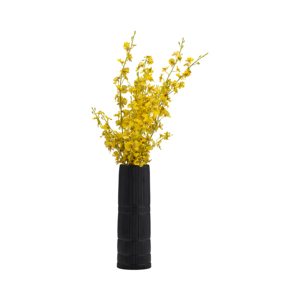 Vaso cilindrico in ceramica con rivestimento decorativo per fiori, ideale per soggiorno, cucina, camera da letto, ufficio, decorazione per la casa. - Product Image 2