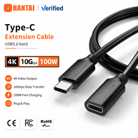 Câble d'extension USB-C 10 Gbps 100 W PD à charge rapide, Type C mâle-femelle, transfert de données vidéo 4K, 1 m, en nylon flexible, cuivre pur