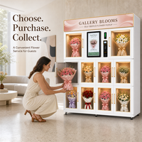 Máquina expendedora automática de ramos de flores, casillero refrigerado inteligente de 10 puertas con múltiples opciones de pago