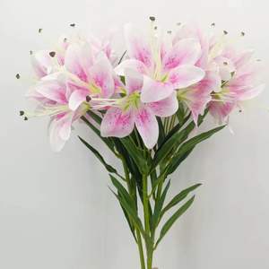 Huis-En Bruiloftdecoratie Kunstmatig Plastic Leliestengels Bloemstuk & Boomplant Voor Decoraties - Product Image 5